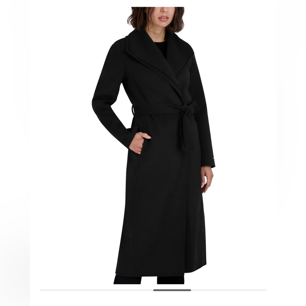 Women's Belted Wing-Collar Wrap Coat